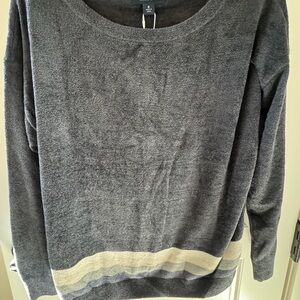 Barefoot Dreams Indigo and Cream Women's Sweater